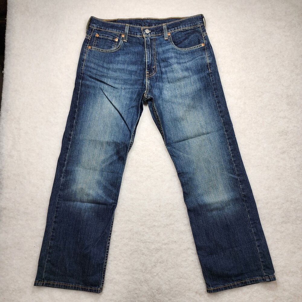 Levis 569 Loose Straight Stretch Jeans Mens 32 30 Pants Denim Blue (3288)